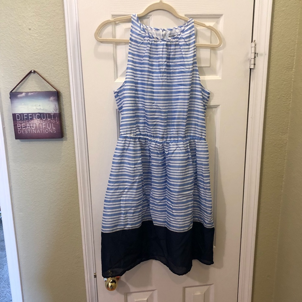 Old Navy - blue and white striped dress - medium